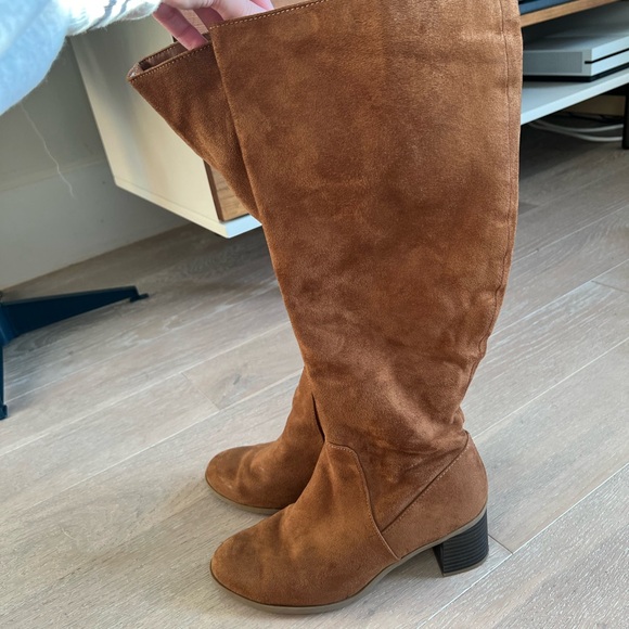 Universal Thread Brown Faux Suede Knee High Boots Target - Picture 2 of 3